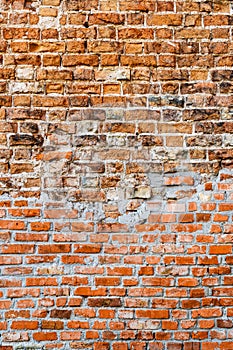 Brick Wall Background. Vintage red brick wall texture for design