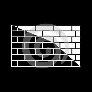 Brick wall black background.Black and white brick wall background on Black ,Abstract vector