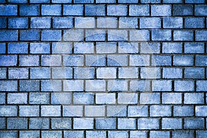 Brick wall of blue color, the texture of the stone surface