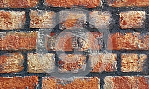 Brick wall.Brick wall of a building.Red brick wall.Old Red Brick Wall with Lots of Texture and Color.