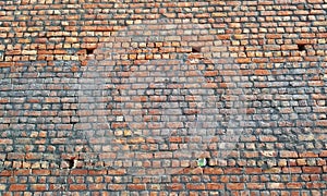 Brick wall.Brick wall of a building.Red brick wall.Old Red Brick Wall with Lots of Texture and Color.