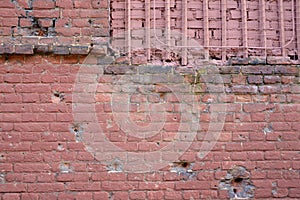 Brick wall with bullet marks