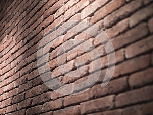 Brick wall close up angle view