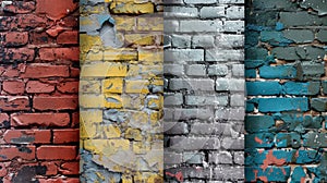 Brick Wall With Fire Hydrant Close Up