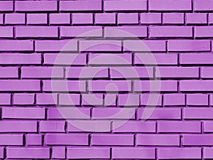 Brick wall close-up in lilac, background, texture