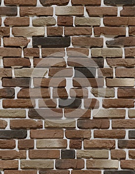 Brick wall of colored bricks