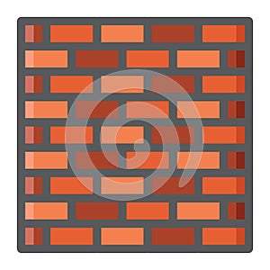 Brick wall colorful line icon, security and build