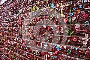 Brick Wall Covered in Chewing Gum gumwall attraction photo