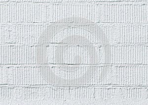 Brick wall covered with white light bright paint background texture