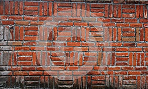 Brick wall in criss cross geometric pattern