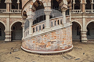 Brick wall detail of Sultan Abdul Samad Building in Kuala Lumpur, Malaysia