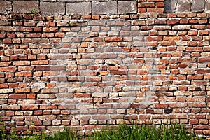 Brick wall, dilapidated