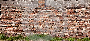 Brick wall, dilapidated