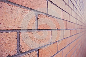 Brick wall in diminishing perspective.