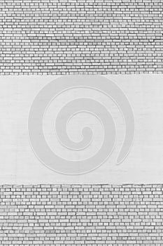 Brick wall facade exterior of an urban building with empty space paint design object blank sample background