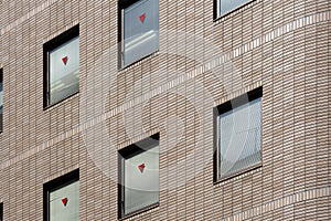 Brick Wall Facade With Rescue Windows