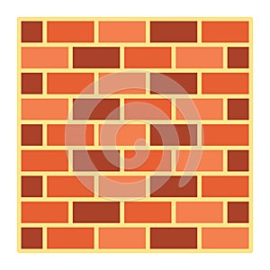 Brick wall flat icon, security and build