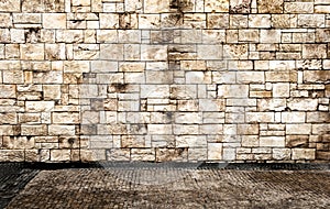 Brick wall with floor