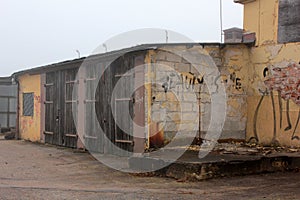 Brick wall with grafiti photo
