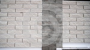 Brick wall, Gray white bricks wall texture background for graphic design. Wall texture from white and gray bricks.