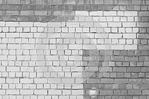 Brick wall grey white facade exterior urban building with empty space paint design object blank sample background