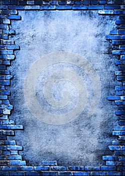 Brick wall grungy frame