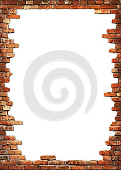 Brick wall grungy frame