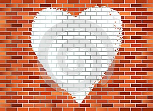 Brick wall hart photo
