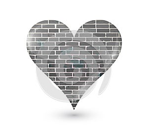 Brick wall heart illustration design
