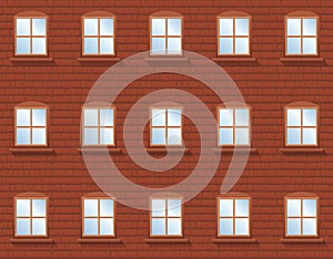 Brick Wall House Front Windows Brickwork Construction