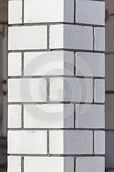 Brick wall in a house under construction