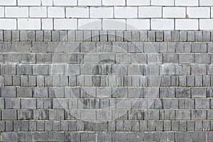 Brick wall in a house under construction