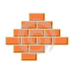 Brick wall icon. Build and repair symbol vector