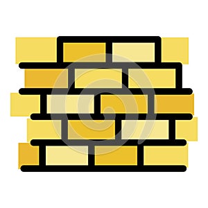Brick wall icon color outline vector