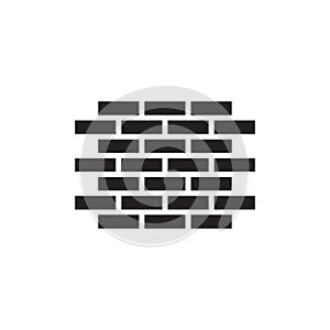 Brick Wall Icon In Flat Style Vector For Apps, UI, Websites. Black Icon Vector Illustration