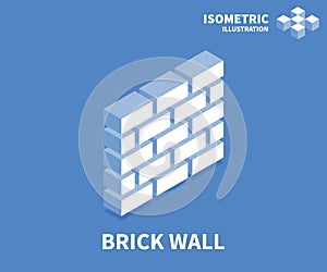 Brick wall icon. Isometric template for web design in flat 3D style. Vector illustration