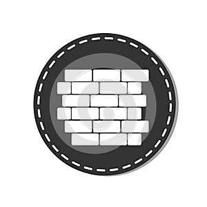 Brick Wall Icon - Vector Illustration - Isolated On White Background
