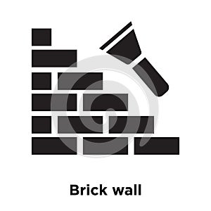 Brick wall icon vector isolated on white background, logo concept of Brick wall sign on transparent background, black filled