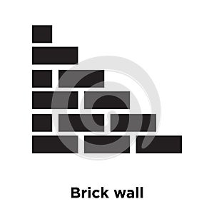 Brick wall icon vector isolated on white background, logo concept of Brick wall sign on transparent background, black filled