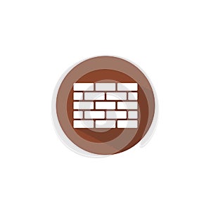 Brick Wall Icon Vector in Trendy Flat Style Isolated on White Background