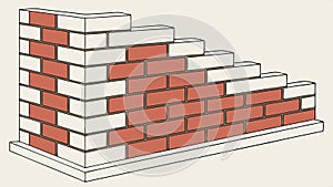 Brick wall illustration, building material, construction brick, and wall texture design vector design Generative AI