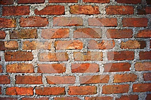 red brick wall not plastered