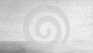 A brick wall with a large empty space in the middle. The wall is white and has a rough texture