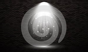 Brick wall with light spot