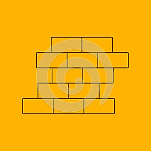 Brick wall line icon