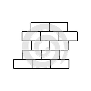 Brick wall line icon