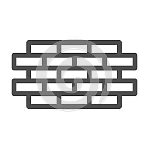 Brick wall line icon. Bricks vector illustration isolated on white. Brickwork outline style design, designed for web and