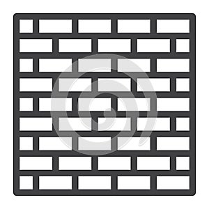 Brick wall line icon, security and build