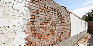 Brick Wall with Mixed Plaster