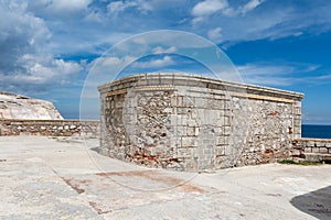 Brick wall of Morro Castle in Havana, Cuba